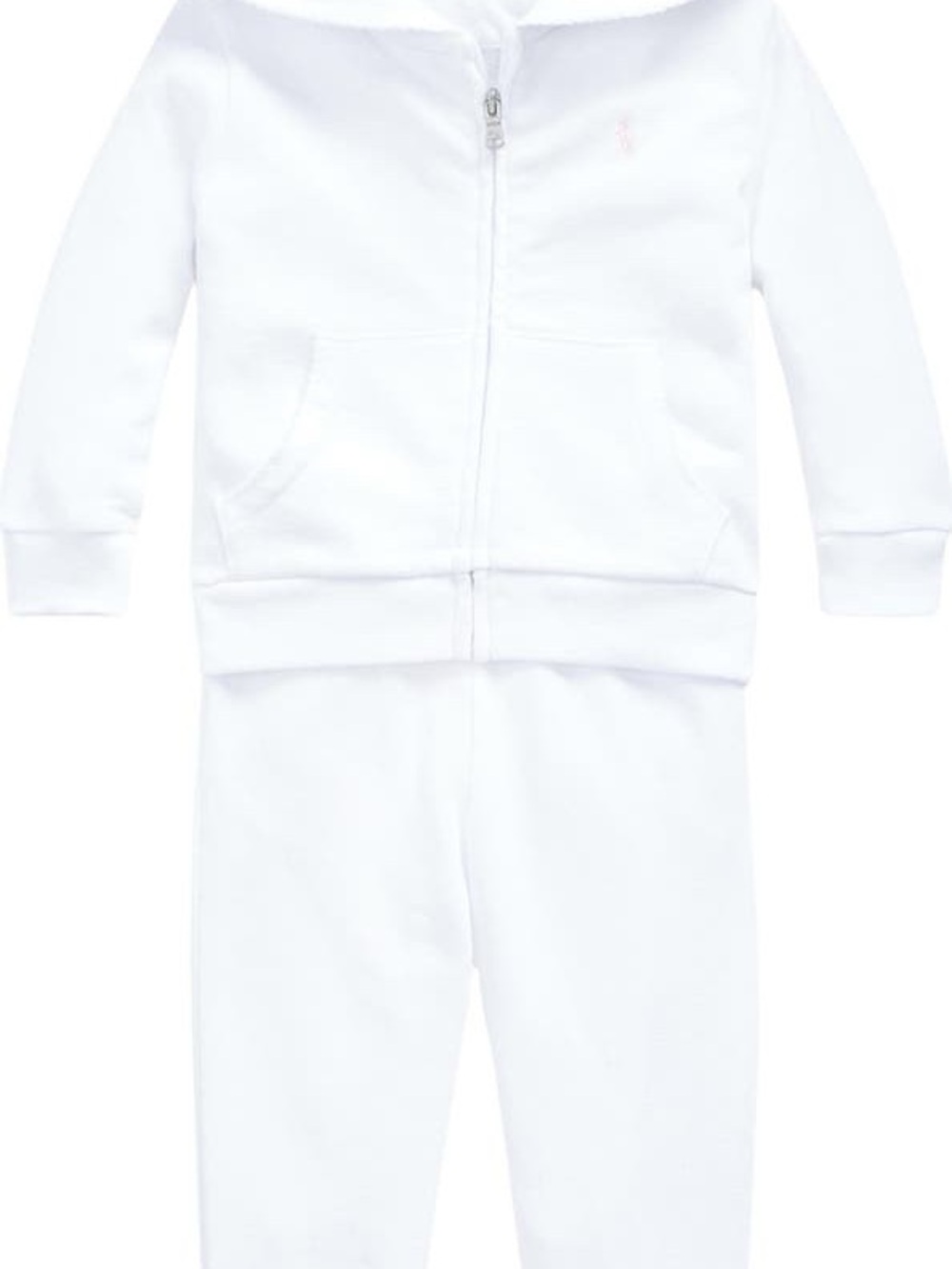 Like New Ralph Lauren White Hoodie & Jogger Set for Baby